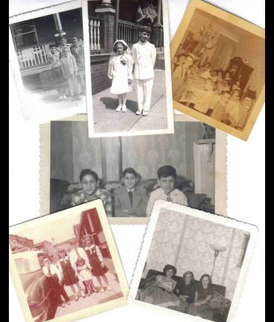 A collage of childhood photos from residents of Croskey Street.