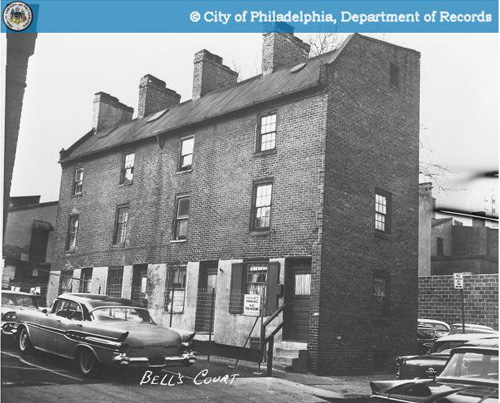Row houses in Bell's Court, Society Hill, Philadelphia, PA.